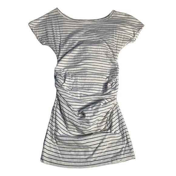 SUNDRY White Navy Striped Maternity Tunic Small Short Sleeve 1 Mini Dress - Picture 1 of 2